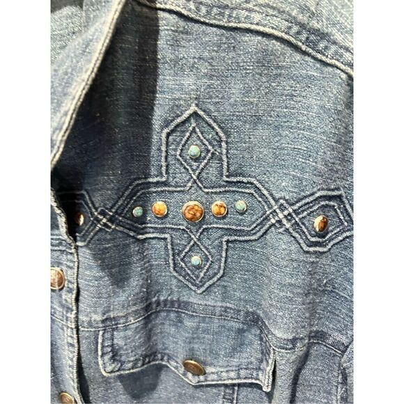 Vintage Saint Germain denim jacket with stones - Picture 3 of 12